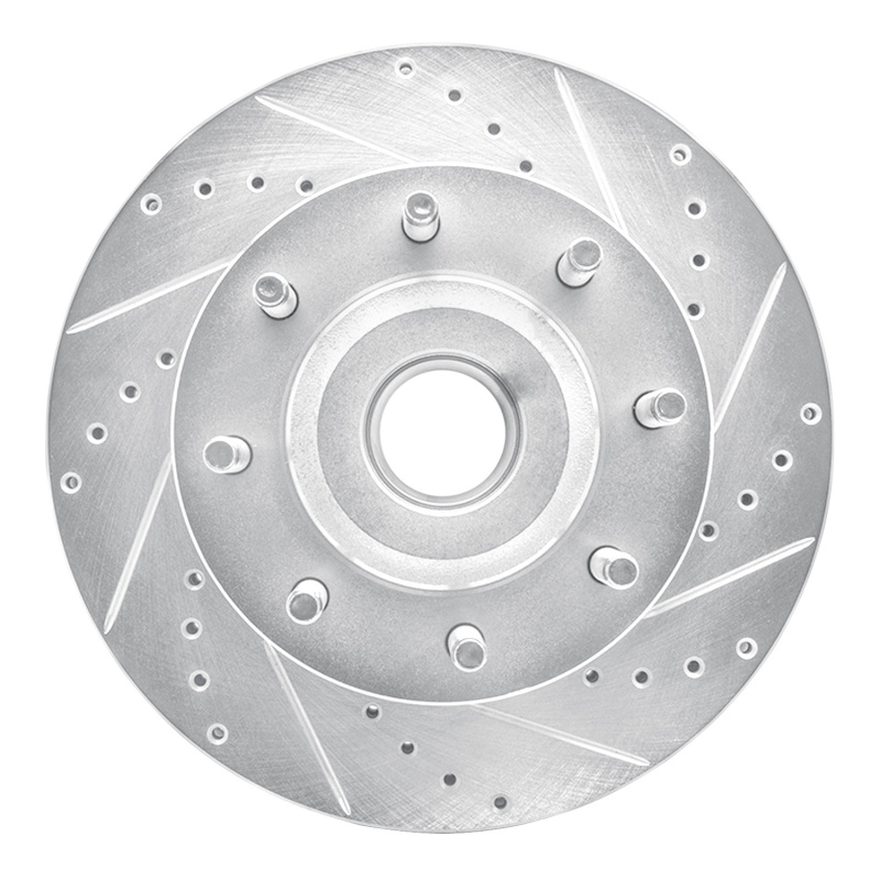 Ford F-250 Brake Rotor (1) - Front Right - R1 Concepts - Drilled & Slotted - Silver - `05-`07